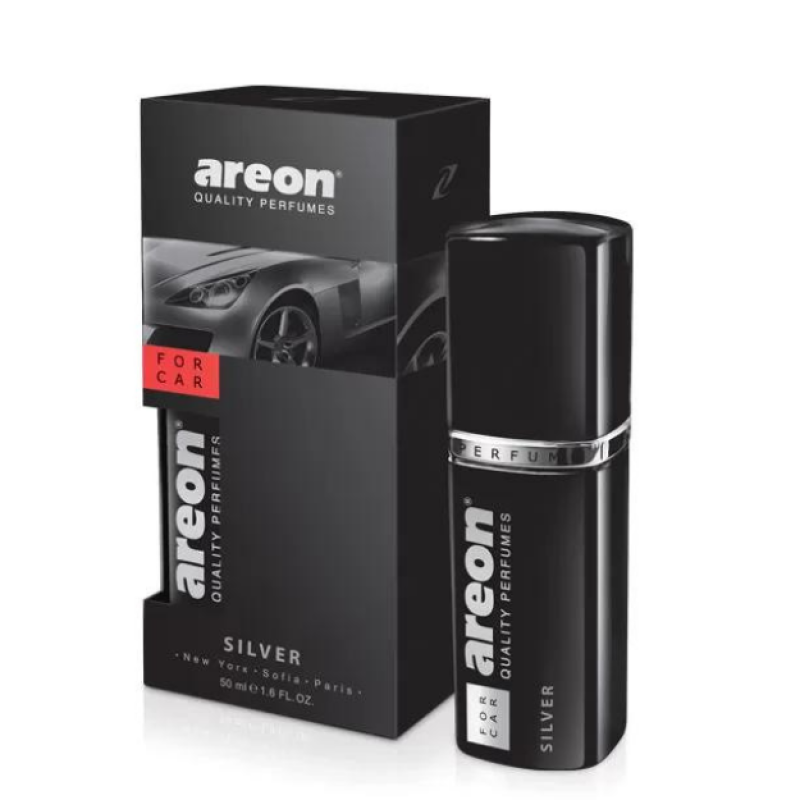 Areon Perfume 50 Ml Silver Oto Araç Parfümü (Siyah Şişe)
